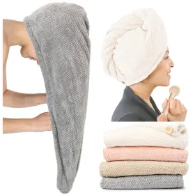 133-GANFAMAOJIN ROLSHOL Pack Microfiber Hair Towel Wrap Women