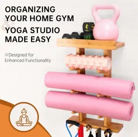 197644241460 SASREE Yoga Mat Holder Wall Mount Storage #2