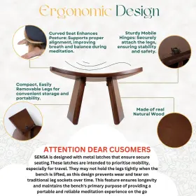 850056820233 SENSA Meditation Bench Wooden Kneeling Stool Bag #3