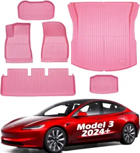 SHGTSL3EMPNK SHARGGE Floor Mats Tesla Highland Cargo Liners