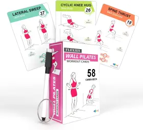 313034081076 SHARK FITNESS Wall Pilates Workout Cards Women