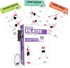 313045449407 SHARK FITNESS Pilates Workout Cards Exercise Mat