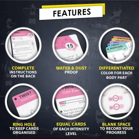 313051048021 SHARK FITNESS Pilates Bar Workout Cards Planner #3