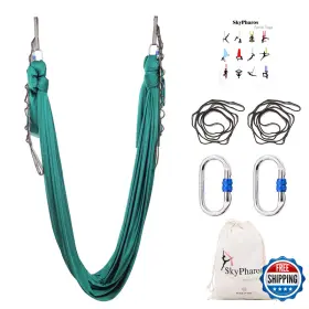 B094QN79XZ SKYPHAROS Yards Aerial Silks Yoga Swing Set Kit