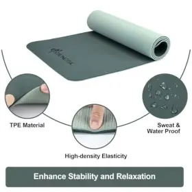 TPE-1M SLANTEK Yoga Mat Slip Blackish #3