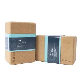 YJZ-CORK-LOGO-2PK SNAKUGA Yoga Block Pack Pilates Slip High