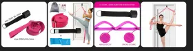 X002MS56AD SNAKUGA Leg Stretcher Strap Pink Door Flexibility