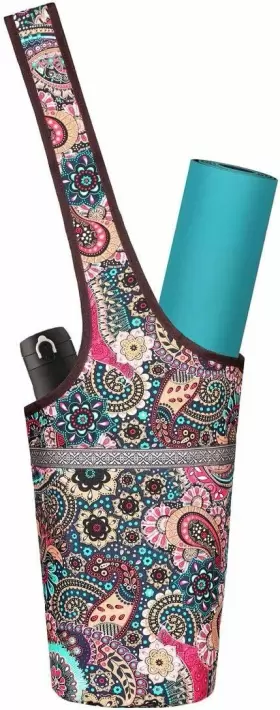 791360224303 SOOGUS Yoga Mat Bag Blocks Patterned Flower #2