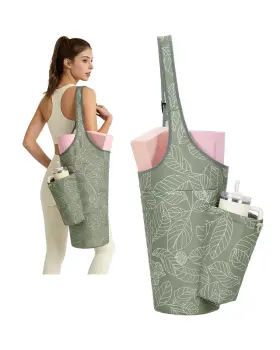 Sportsnew 0204401 Yoga Mat Bag For Women With Drawstring Pocket And Large Yellow Green