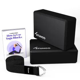 8206-STUHOO STUHOO Yoga Blocks Pack Strap Descriptive Book