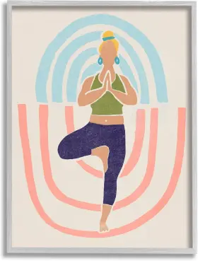 196216616446 STUPELL INDUSTRIES Minimal Yoga Exercise Person