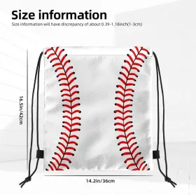 445021252213 SURERUIM Baseball Print Drawstring Backpack Bag #3
