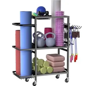 YG0528 SWG Gym Storage Rack Tier Yoga Mat Wheel Lover