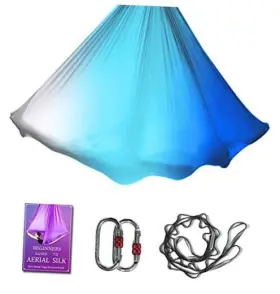 Sycyka 792057544728 Aerial Yoga Hammock L 5m W 2.8m 5.5 Yards Pilates Gradual Change Blue