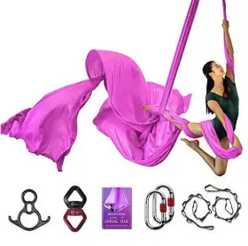 Sycyka 792057544780 Aerial Silks Deluxe Equipment Set For Yoga 11 Yards Sakura Pink Sycyka 792057544780 Aerial Silks Deluxe Equipment Set For Yoga 11 Yards Sakura Pink