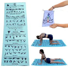 Twll TAI CHI BALANCE Yoga Towel Slip Illustrated Poses