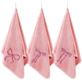 HA-TEGEME-2827 TEGEME Bow Microfiber Gym Towels Coquette Pink