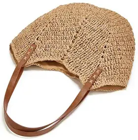 T-JS-BB095-BEIGE TELLRAIN Straw Bags Women Beach Tote Hobo #3