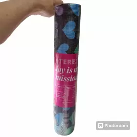 084078837850 TEREZ Yoga Mat Colorful Hearts Love Slip Fitness