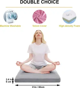 445010226263 TOKSAY Velvet Zabuton Meditation Mat Yoga Floor #2