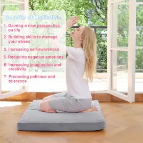445010226263 TOKSAY Velvet Zabuton Meditation Mat Yoga Floor #3