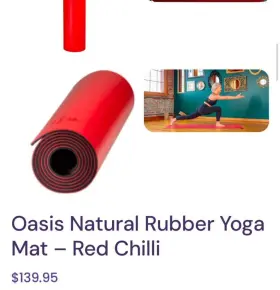 B07L43JZMV TRANQUIL Oasis Natural Rubber Yoga Mat Chili Strap