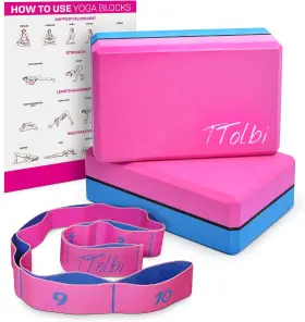 199284610378 TTOLBI Yoga Blocks Pack Set Dance Stretch Pink