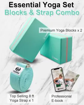 046708562945 TUMAZ Yoga Blocks Pack Eva Foam Strap Set Heart #2