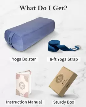 705353455162 TUMAZ Yoga Bolster Set Pillow Restorative #3