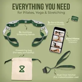 642461681222 TWO8 BANDZ Pilates Box Stretch Straps Loops Door #2