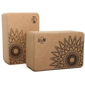 YJZ-963 U-M Cork Yoga Pack Set Natural High Density Block