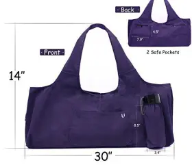 675234001972 UHAWI Yoga Mat Bag Tote Sling Carrier Pockets #2