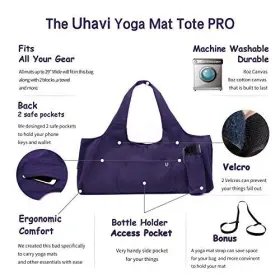 675234001972 UHAWI Yoga Mat Bag Tote Sling Carrier Pockets #3