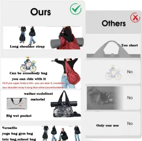 YOGA2 UHAWI Gym Bag Yoga Mat Holder Women Shoes Compartme #2