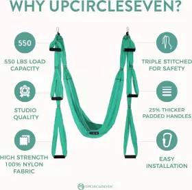 691163378244 UPCIRCLESEVEN Aerial Yoga Swing Set Ceiling #2