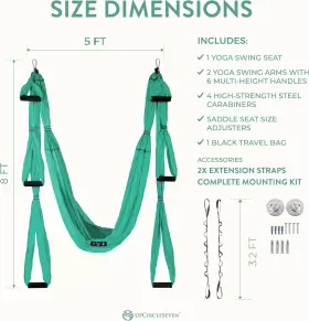 691163378244 UPCIRCLESEVEN Aerial Yoga Swing Set Ceiling #3