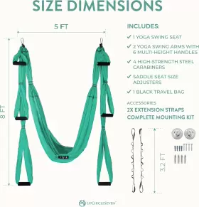 695641076172 UPCIRCLESEVEN Aerial Yoga Swing Set Ceiling #3