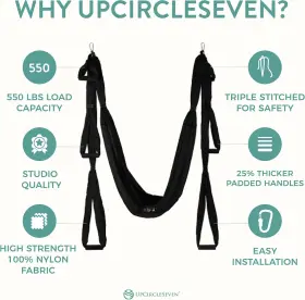 696600615562 UPCIRCLESEVEN Aerial Yoga Swing Set Ceiling #2