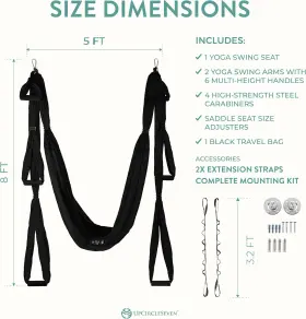 696600615562 UPCIRCLESEVEN Aerial Yoga Swing Set Ceiling #3