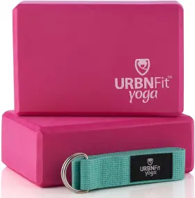 704751184445 URBNFIT Yoga Pack Foam Block Set Strap Exercise