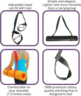 709818935145 VEDA Pack Yoga Mat Strap Sling Loops #3
