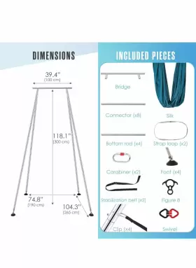 0B21F002GDFS VEVOR Aerial Silks Yoga Swing Stand Set #2