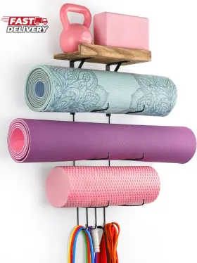 Vinaemo 445035047027 Yoga Mat Holder Accessories Wall Mount Organizer Storage Decor Foam Roll