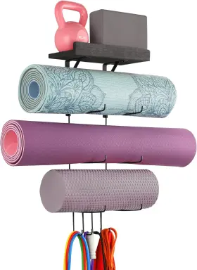Vinaemo 726084999916 Yoga Mat Holder Accessories Wall Mount Organizer Storage Decor Foam Roll
