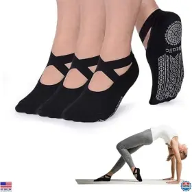 B07FQL68WH VISIT THE OZAIIC STORE Womens Slip Yoga Socks
