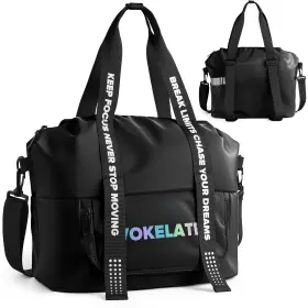 YDB-01-BK VOKELATER Gym Bag Women Tote Shoes Compartme Sport