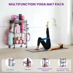 1120B VOPEAK Yoga Mat Storage Rack Gym Foam Rollers