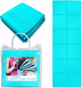 628856037416 VVIVID Folding Travel Yoga Exercise Mat Water