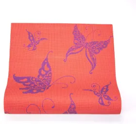 660217816803 WAI LANA Yoga Pilates Mat Butterfly Coral #2