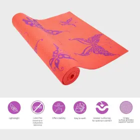 660217816803 WAI LANA Yoga Pilates Mat Butterfly Coral #3